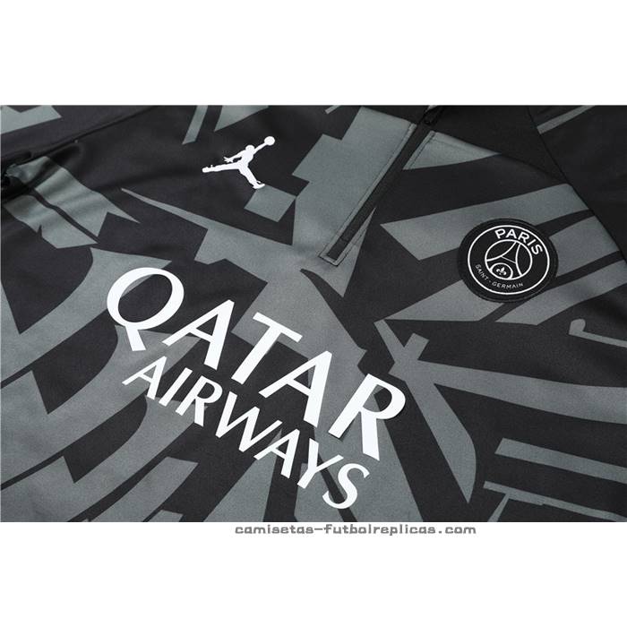 Chandal de Sudadera del Paris Saint-Germain Jordan 2022-2023 Negro y Gris